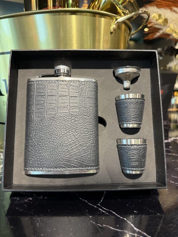 Heupfles zwart set