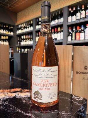 Fles Castello di Monsanto Sangioveto Rosato Toscana IGT van 100% Sangiovese.